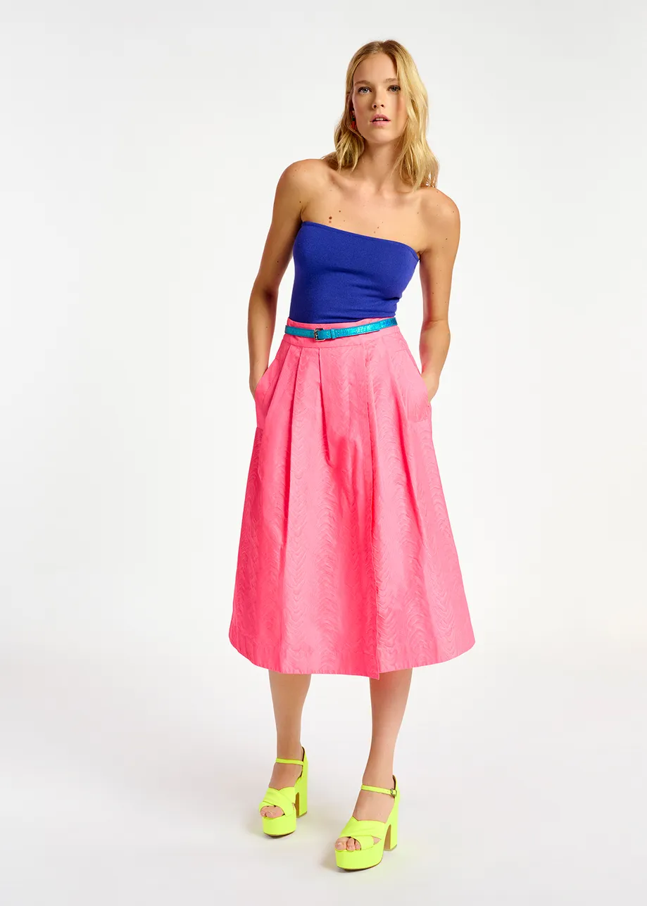 Dark blue strapless knitted top