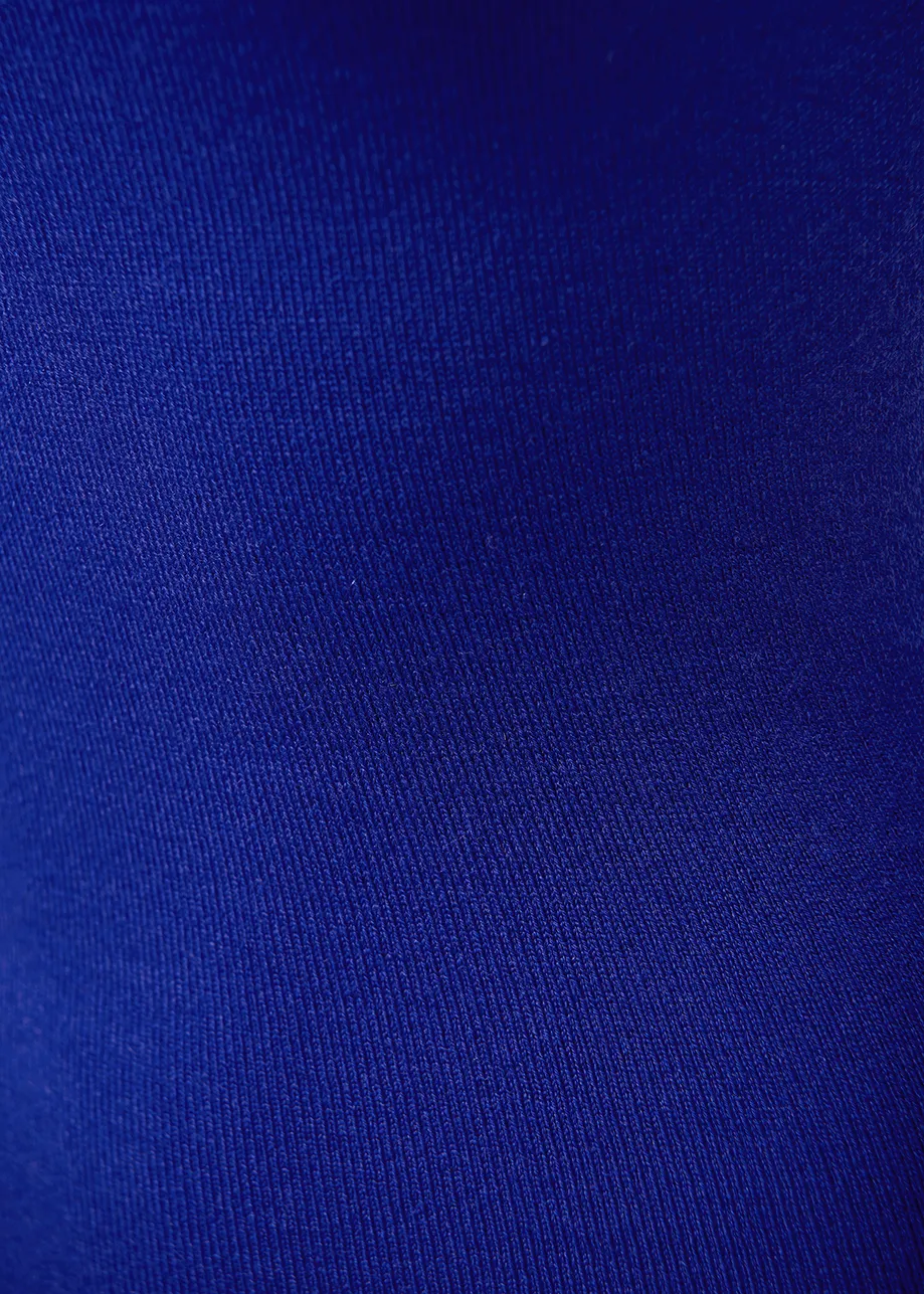Dark blue strapless knitted top