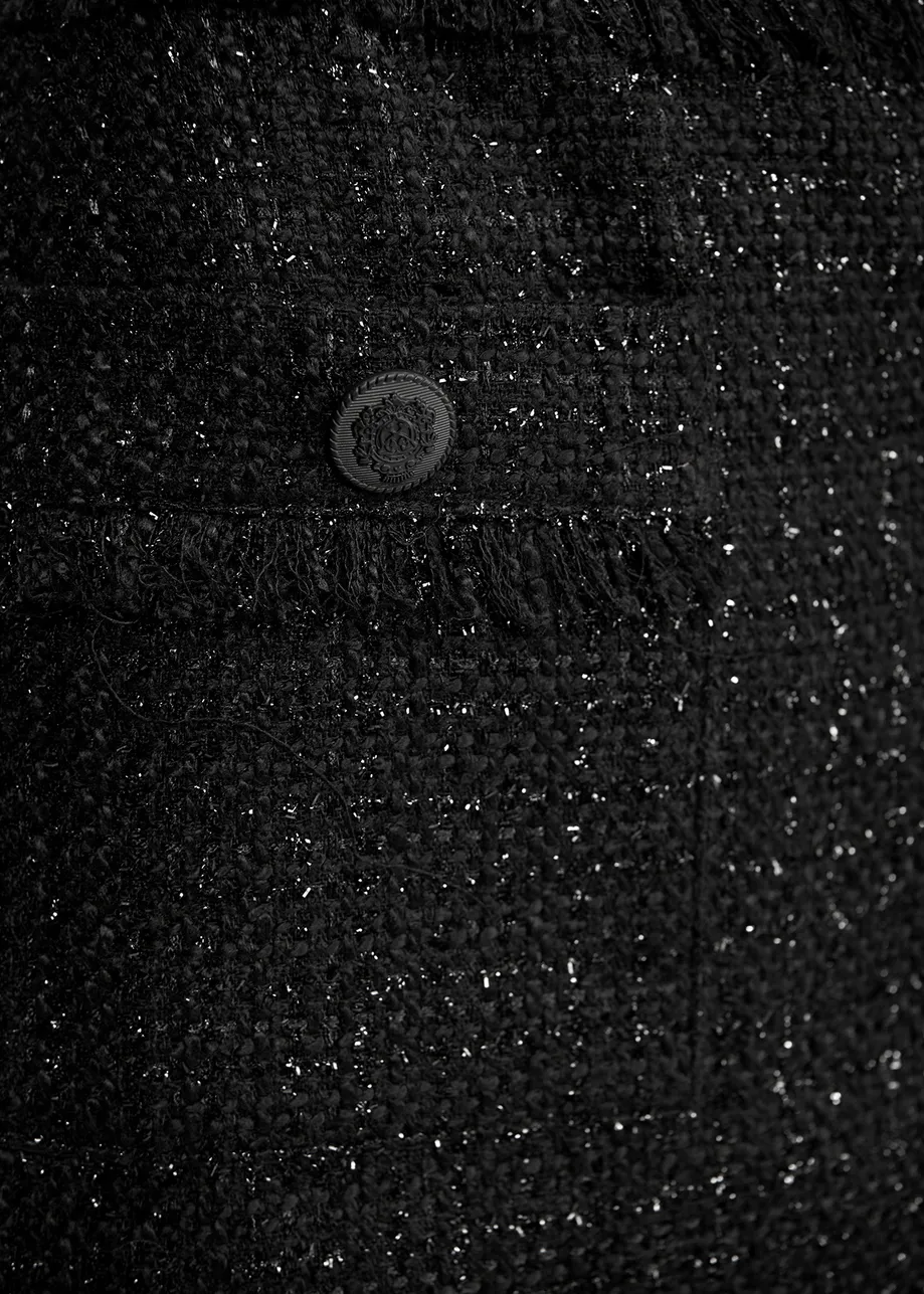 Black tweed mini skirt