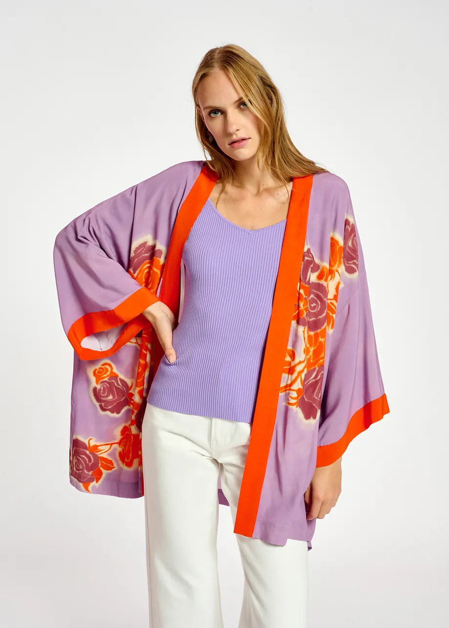 Lilac slim-fit off-the-shoulder knit sweater