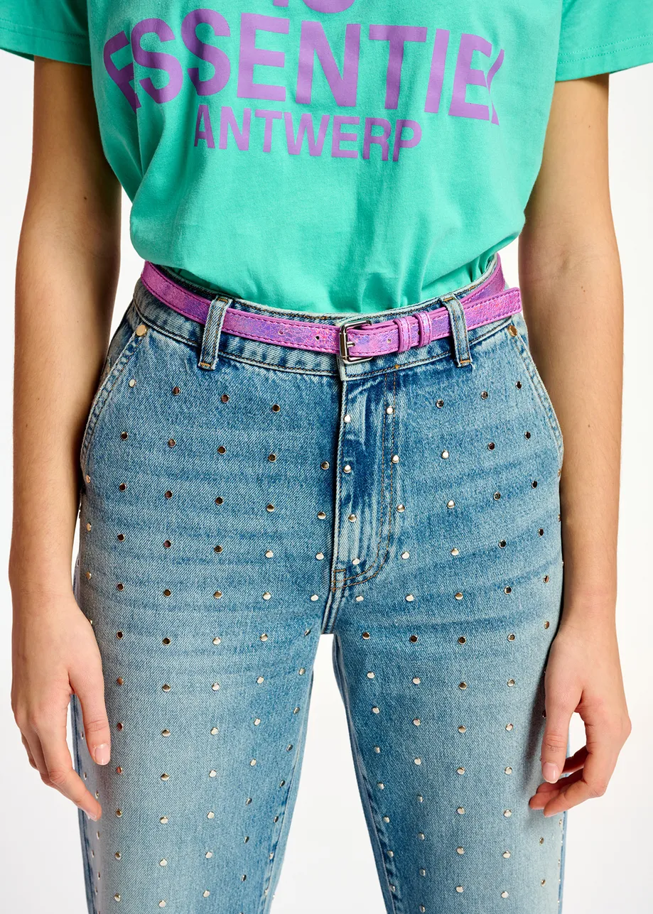Metallic paarse riem