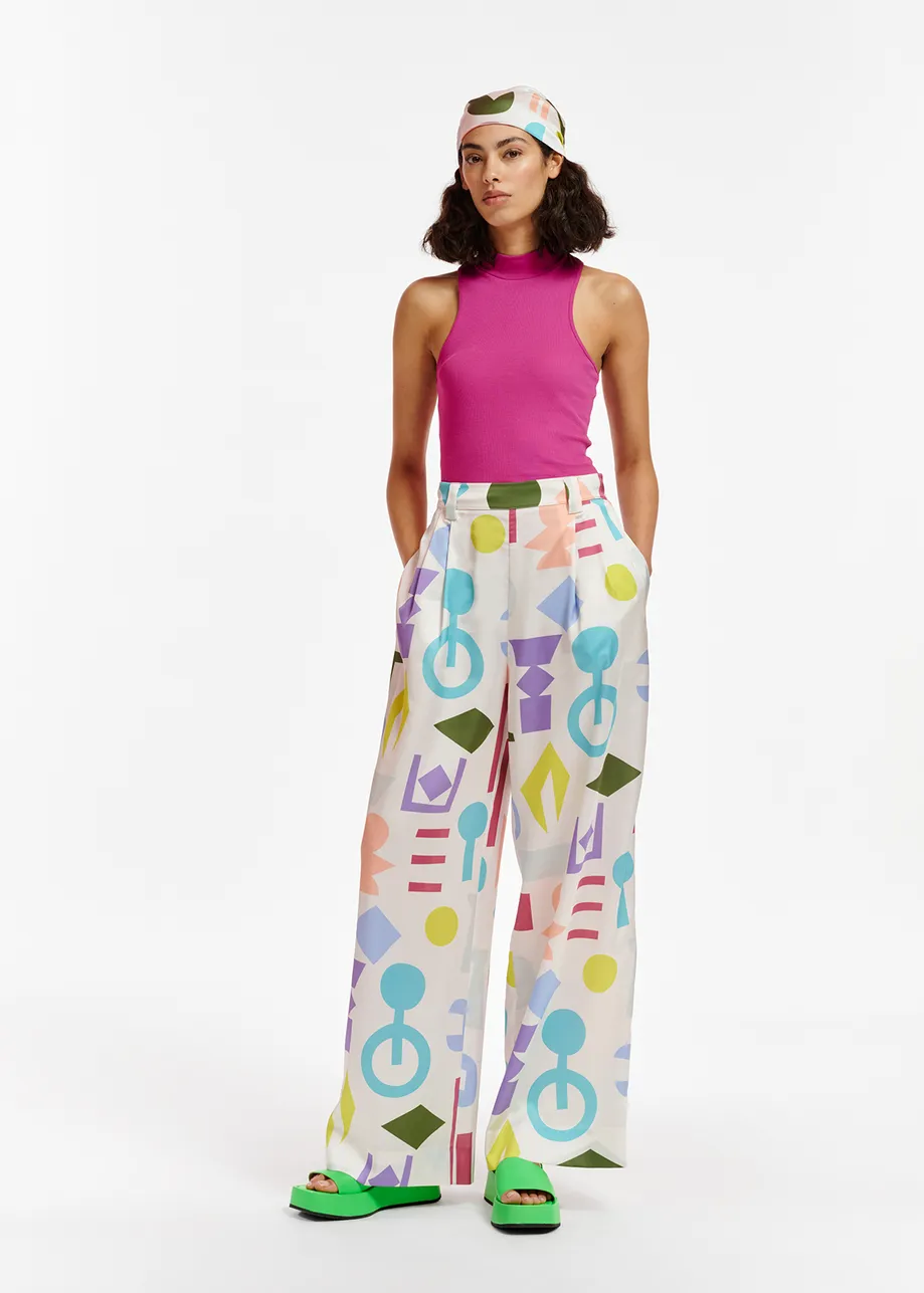 Purple organic cotton-jersey tank top