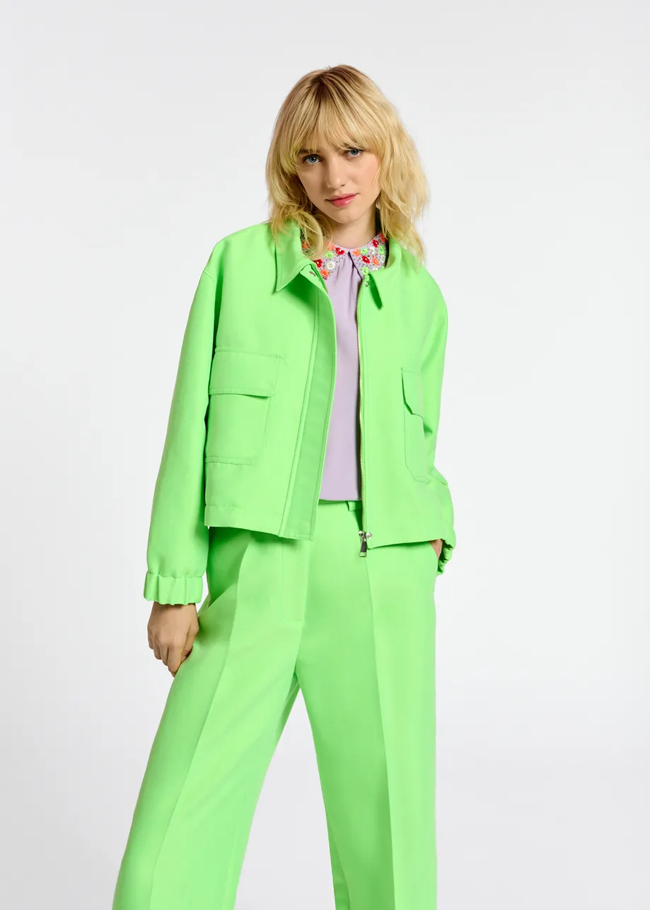 Neon green cropped jacket