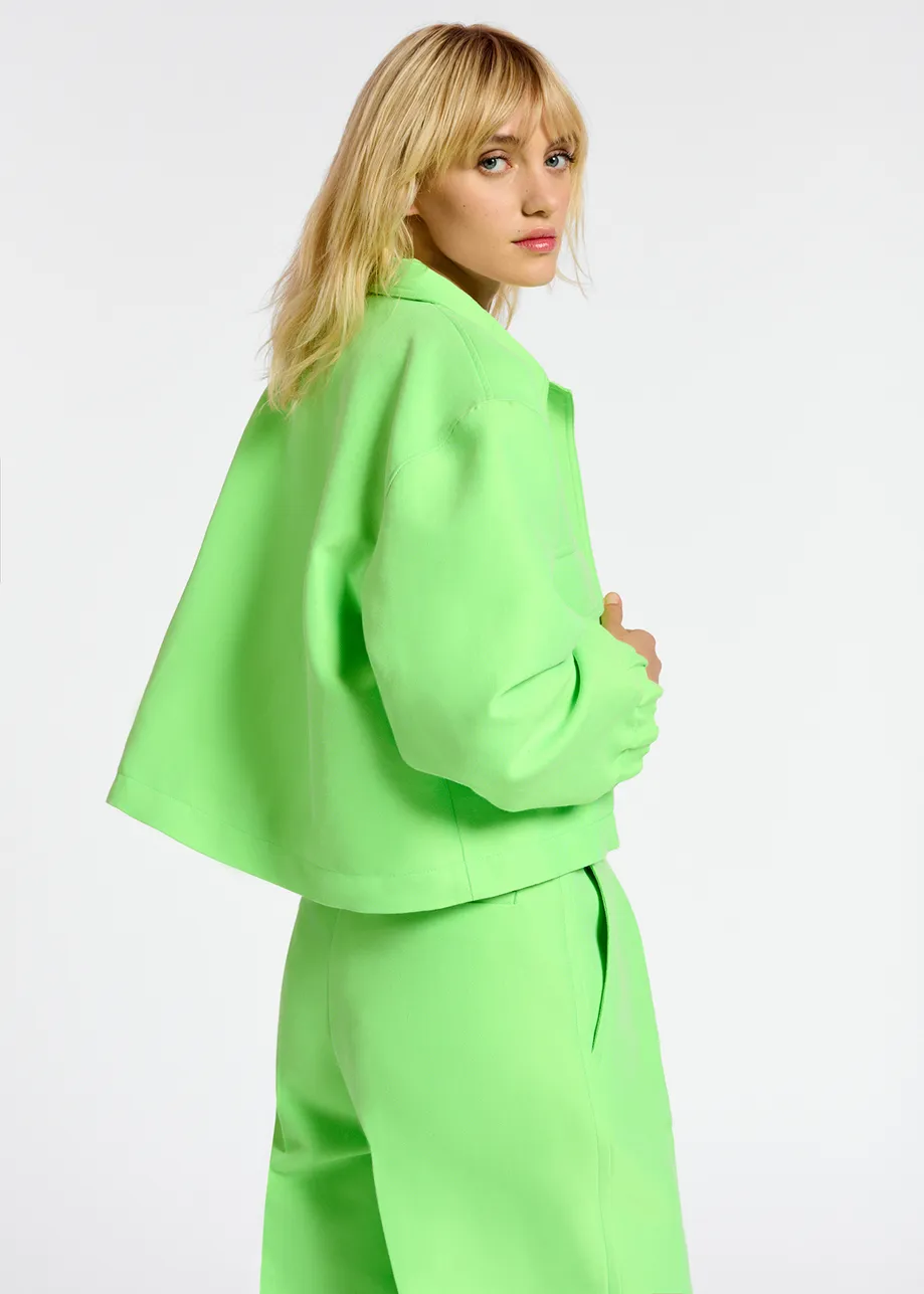 Neon green cropped jacket