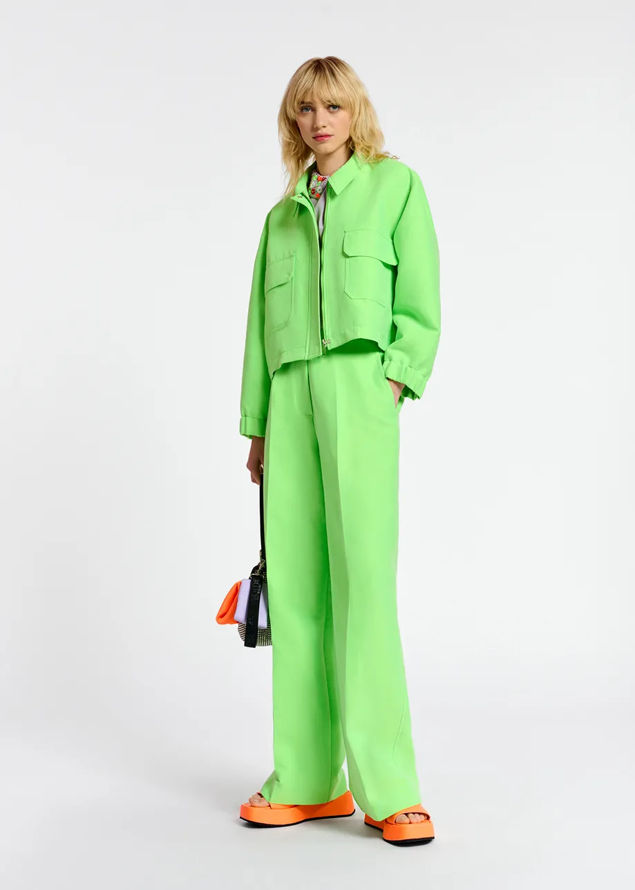 Neon green cropped jacket
