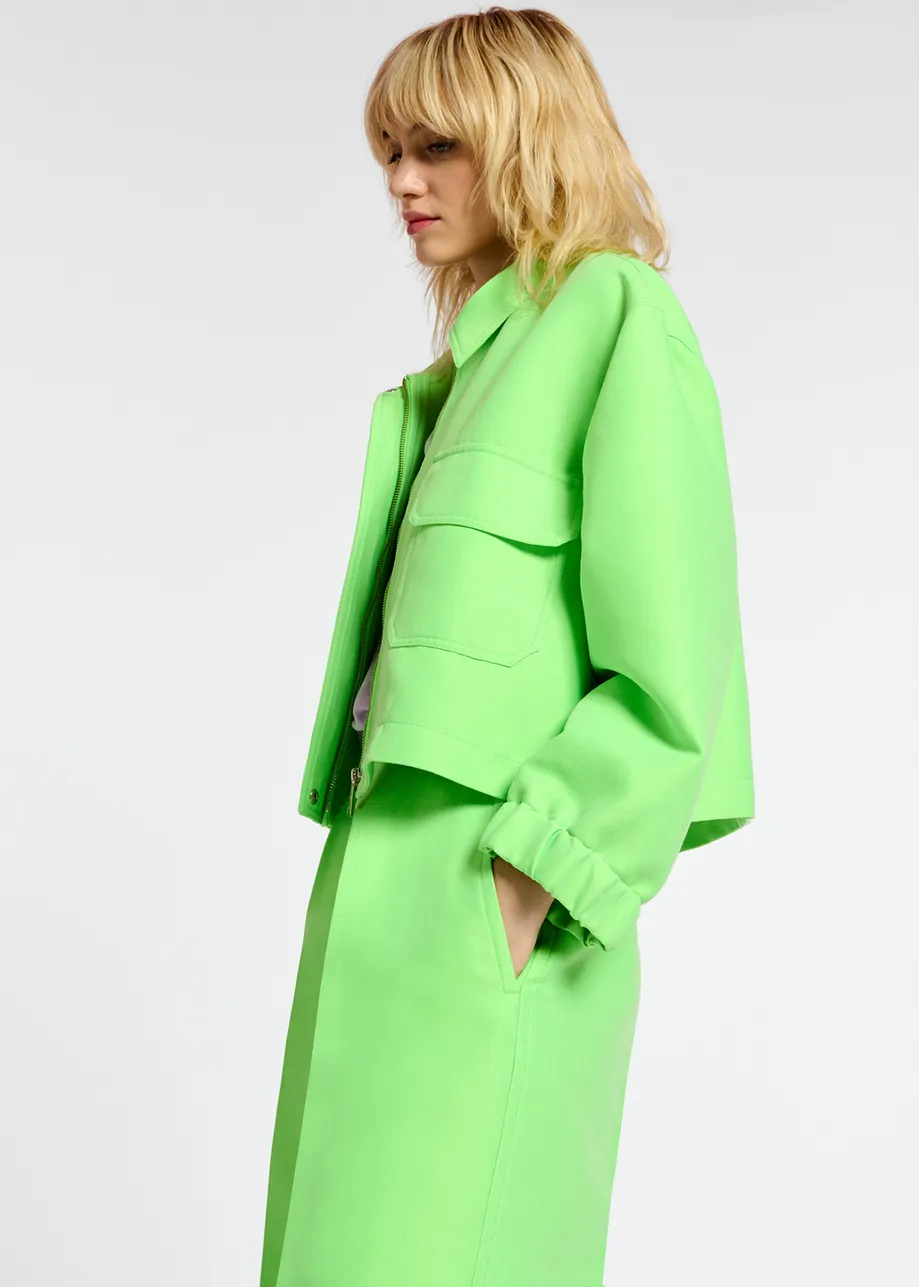 Neon green cropped jacket
