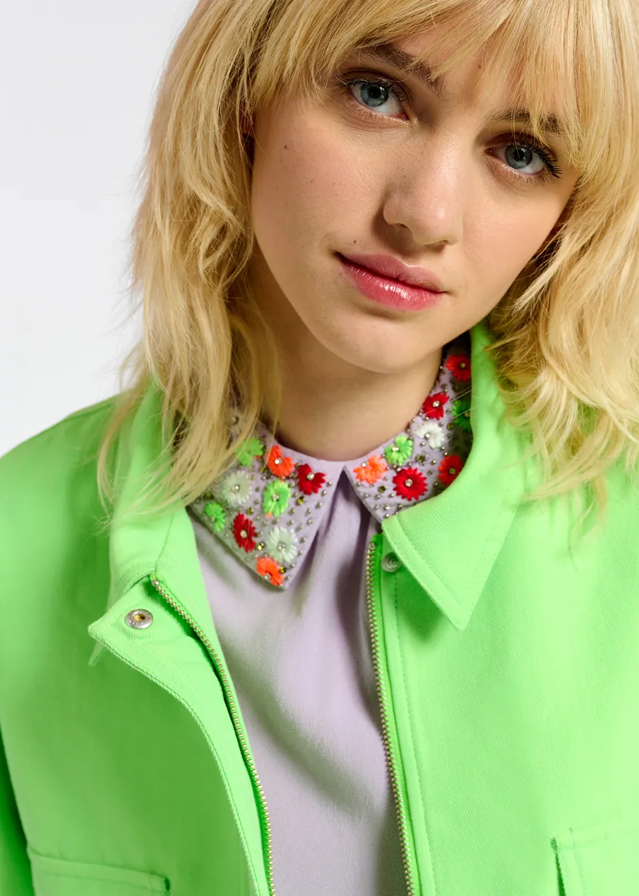 Neon green cropped jacket