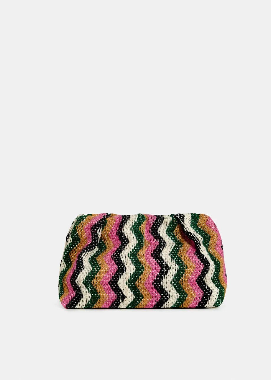 Multicolor pouch with zig zag pattern