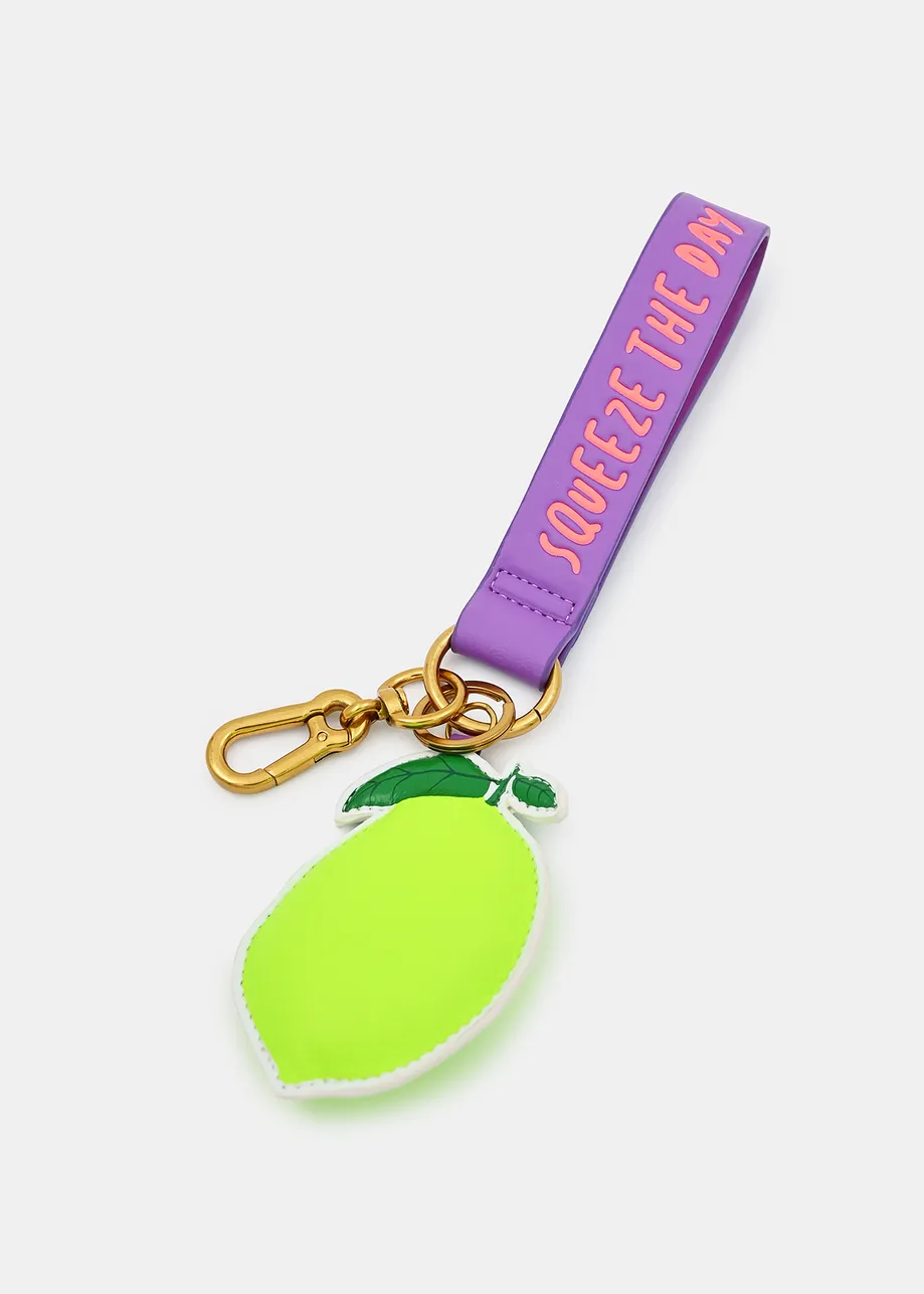 Neon yellow, purple and orange lemon keyhanger