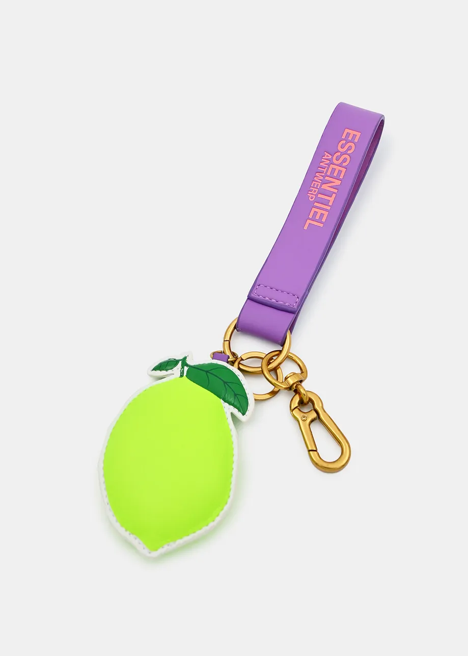 Neon yellow, purple and orange lemon keyhanger
