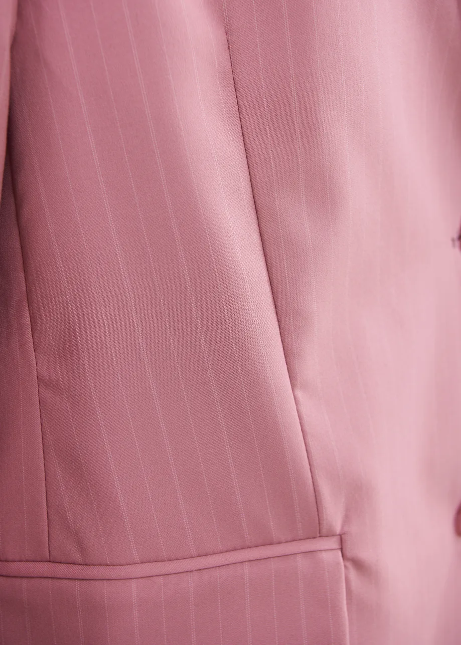Roze oversized blazer met krijtstreepjes