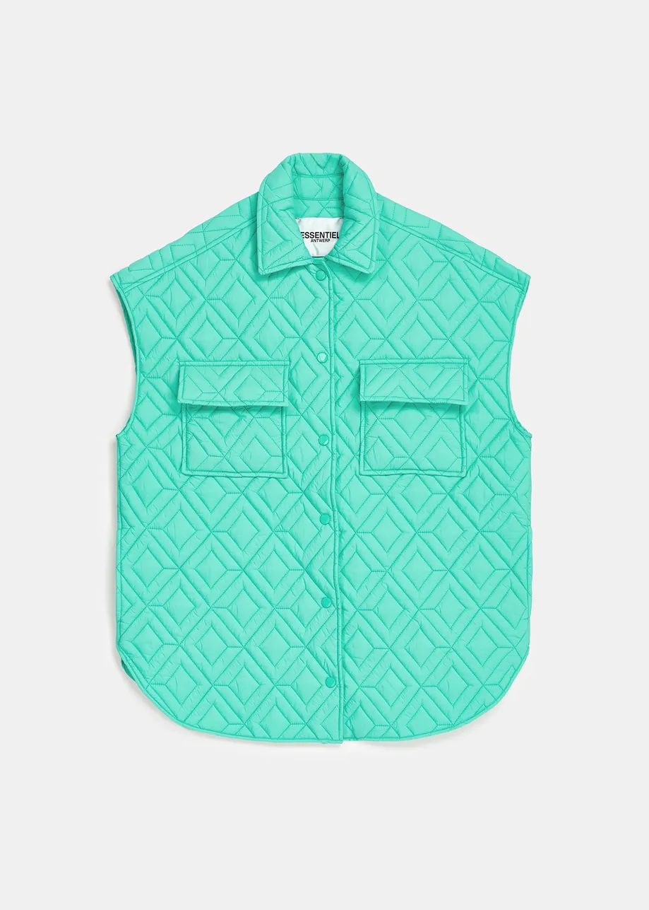 Turquoise gewatteerd vest