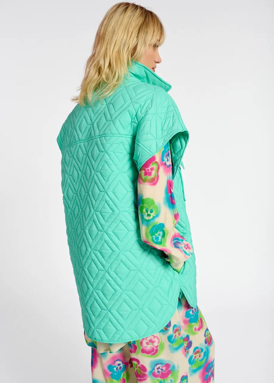 Turquoise quilted vest