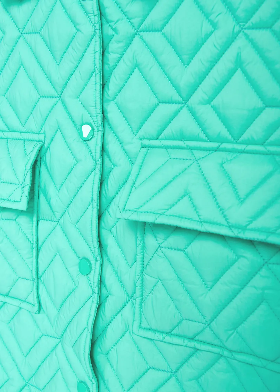 Turquoise quilted vest