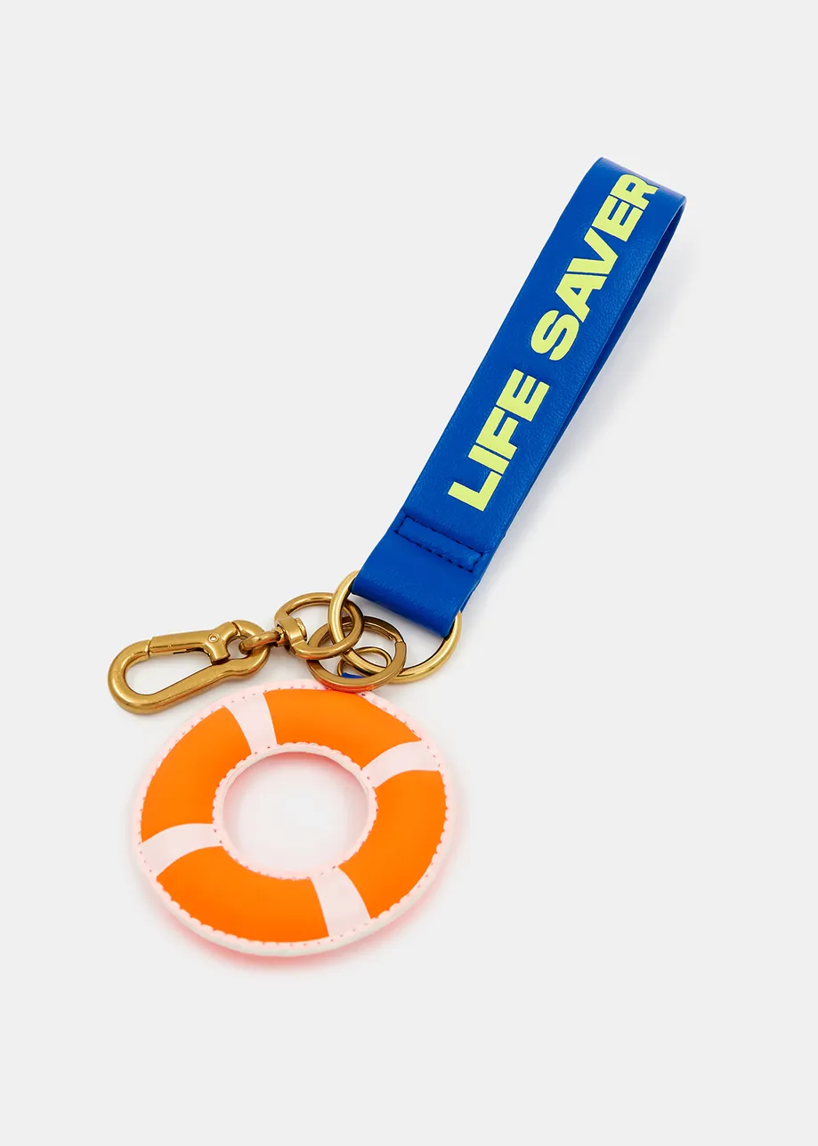 Orange, blue and neon yellow life saver keyhanger