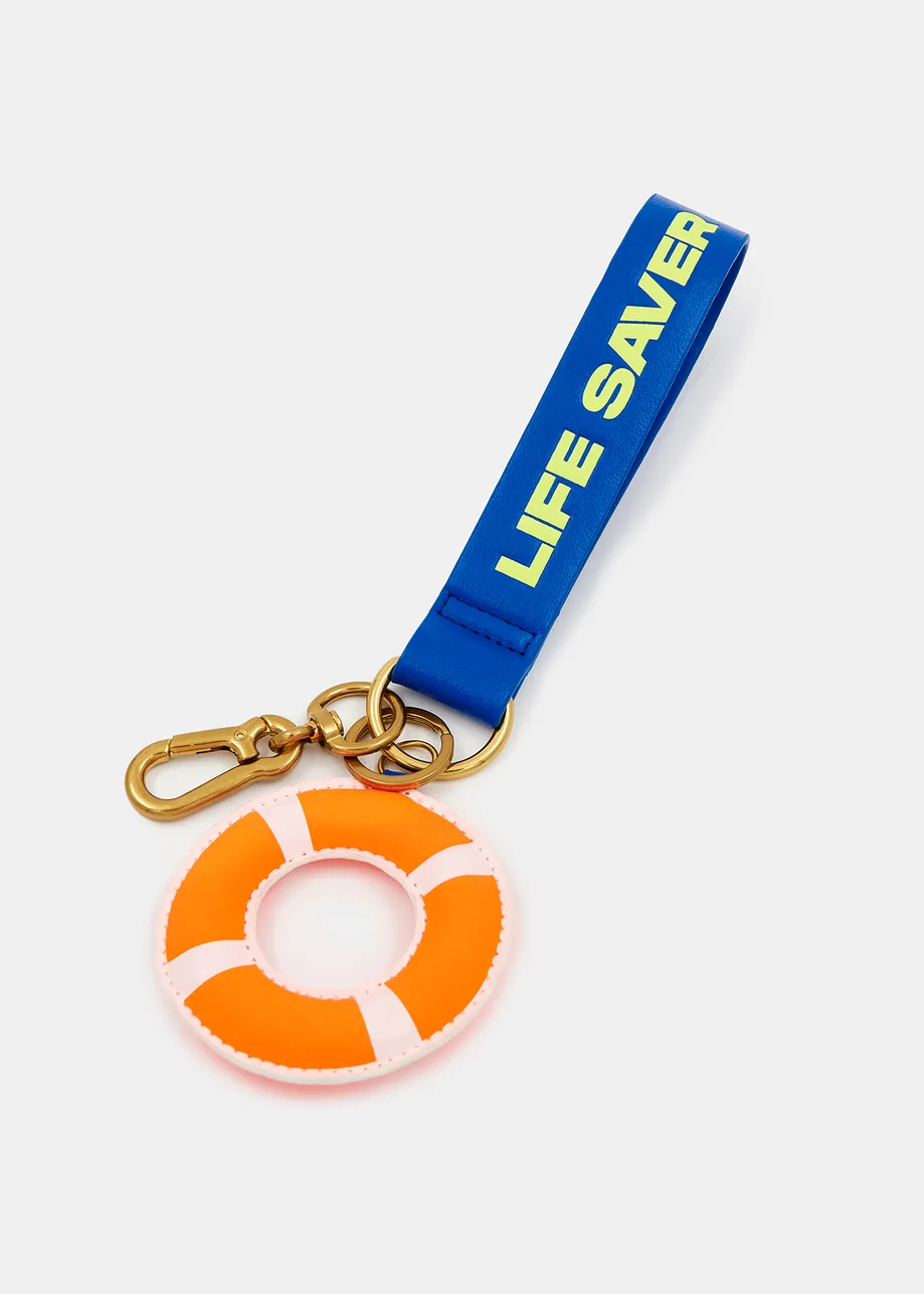 Porte-clés bouée orange, bleue et jaune fluo