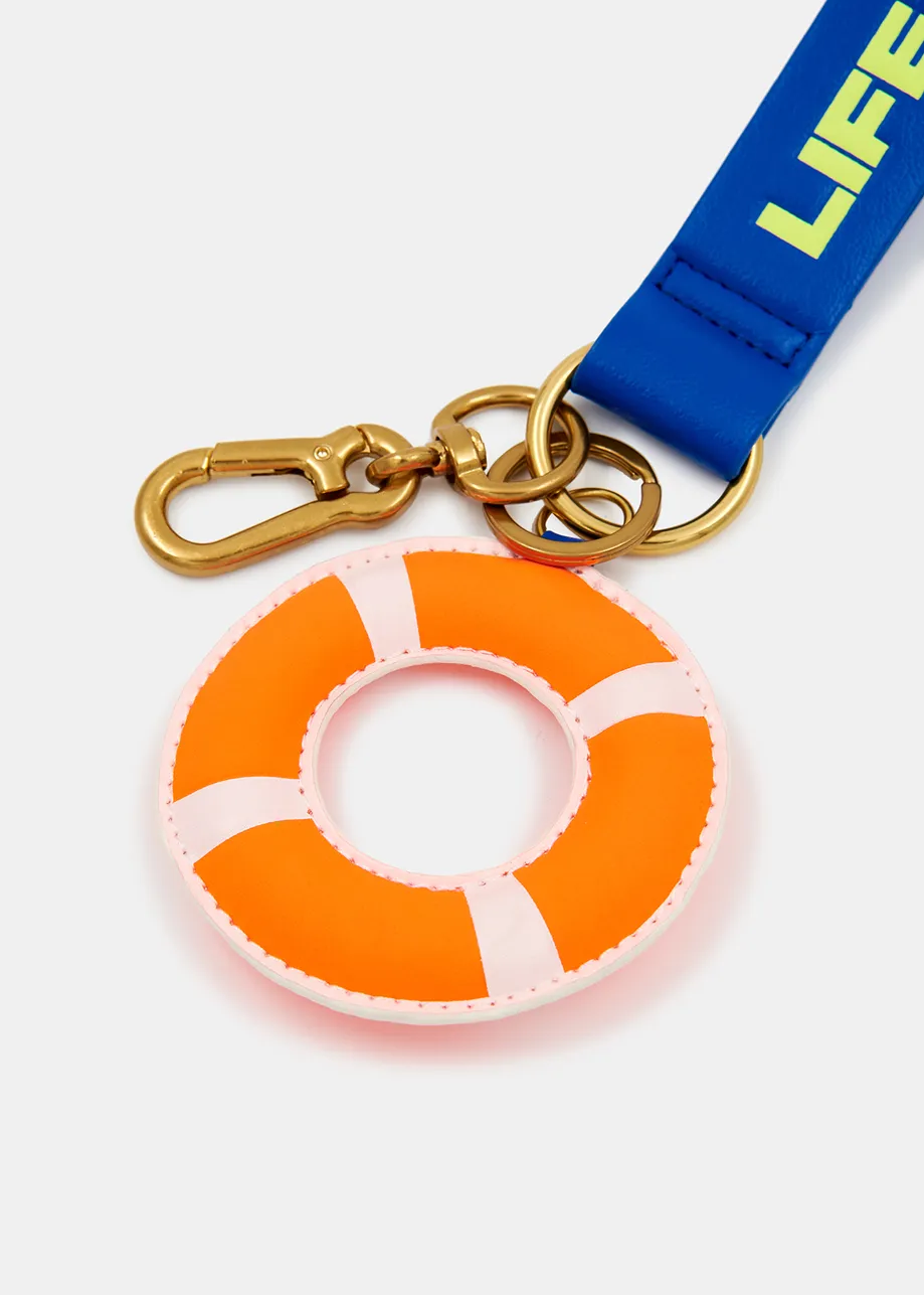 Orange, blue and neon yellow life saver keyhanger