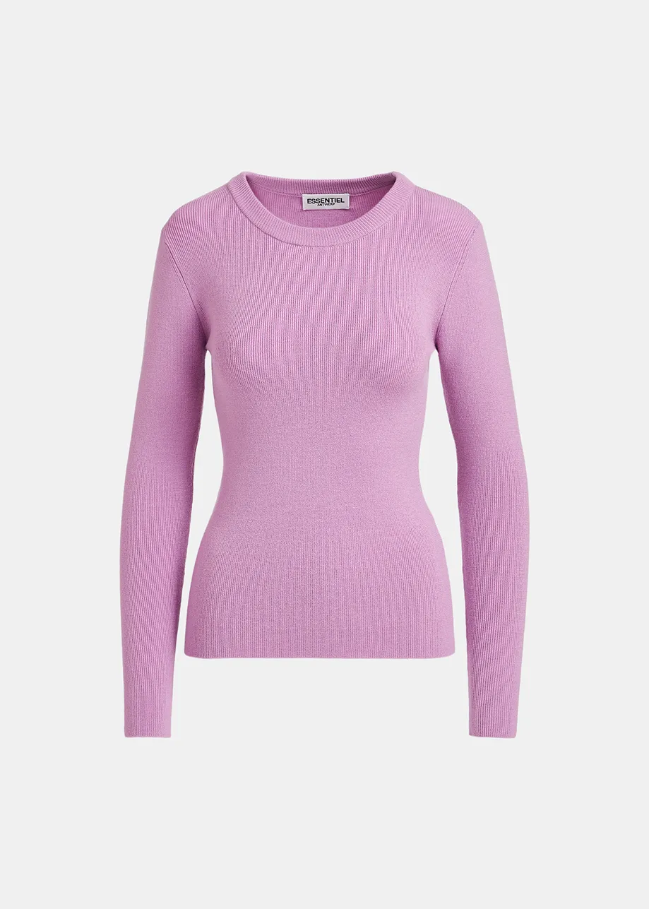Lilac rib-knitted sweater