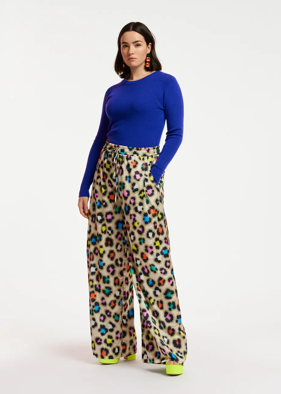 Dark blue rib-knitted sweater