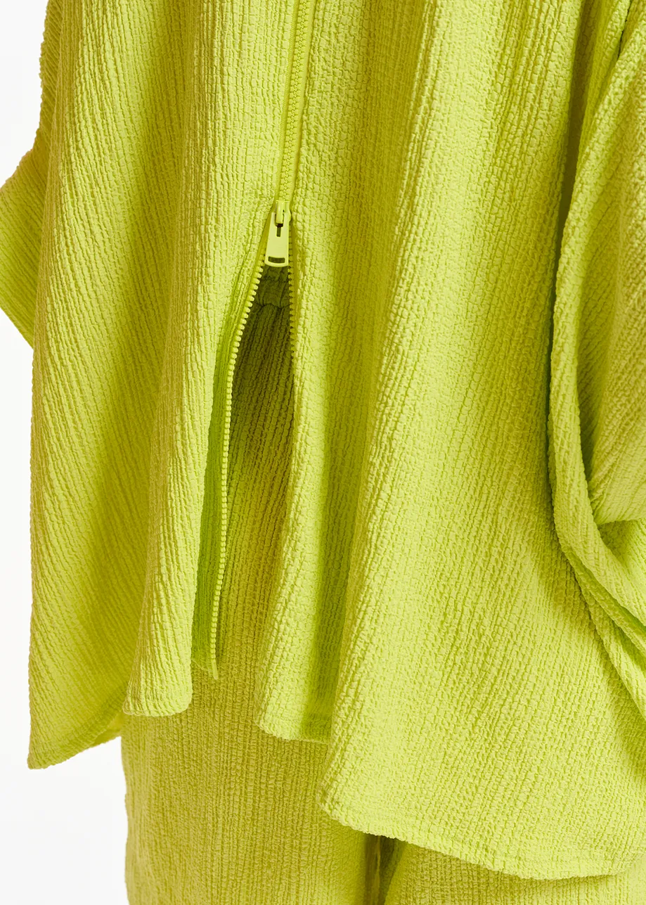 Lime green oversized seersucker top