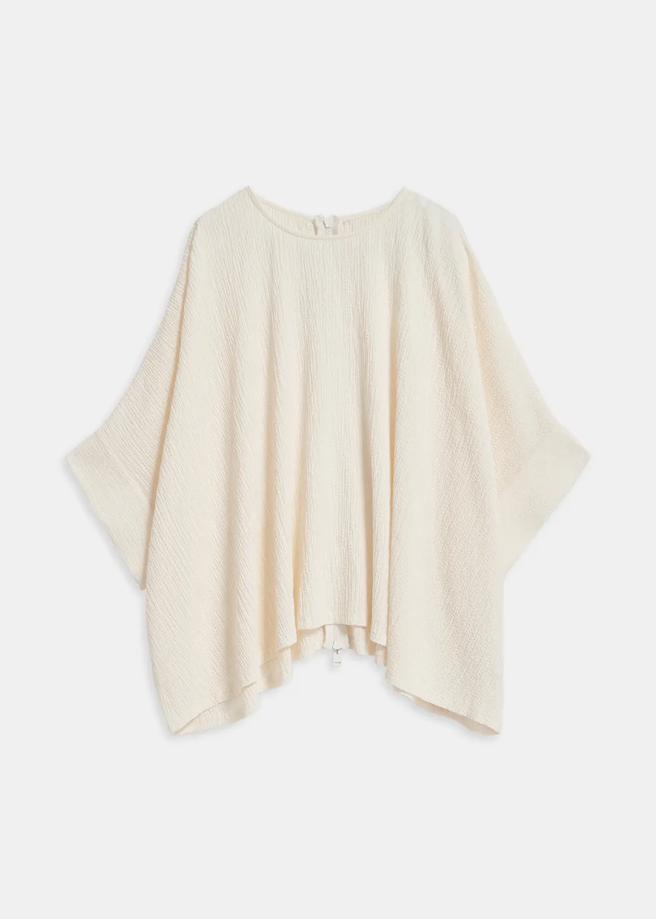Off-white oversized seersucker top