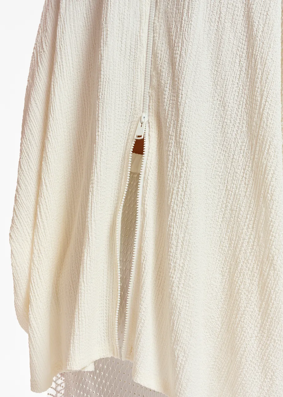 Off-white oversized seersucker top
