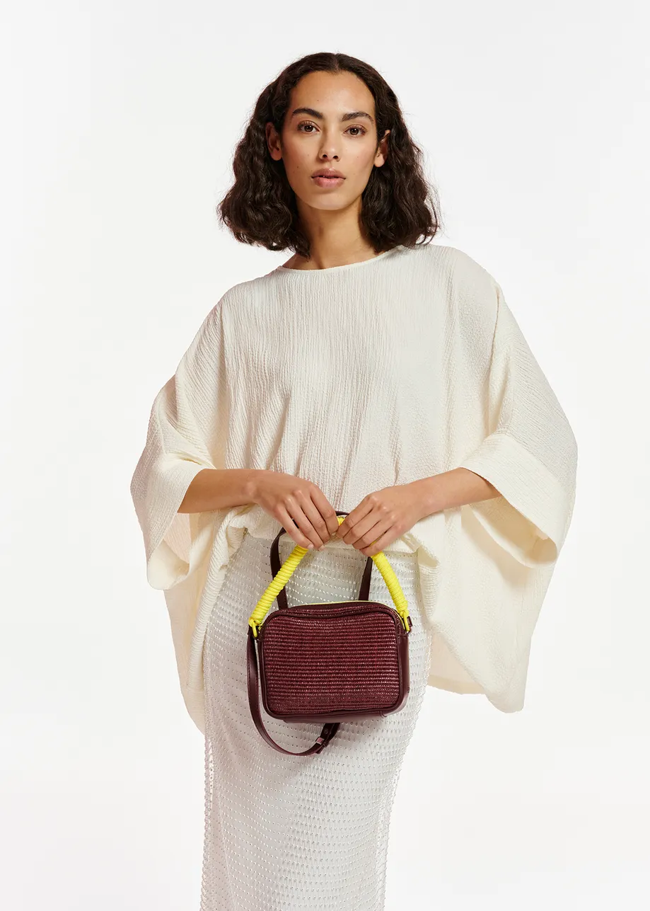 Off-white oversized seersucker top