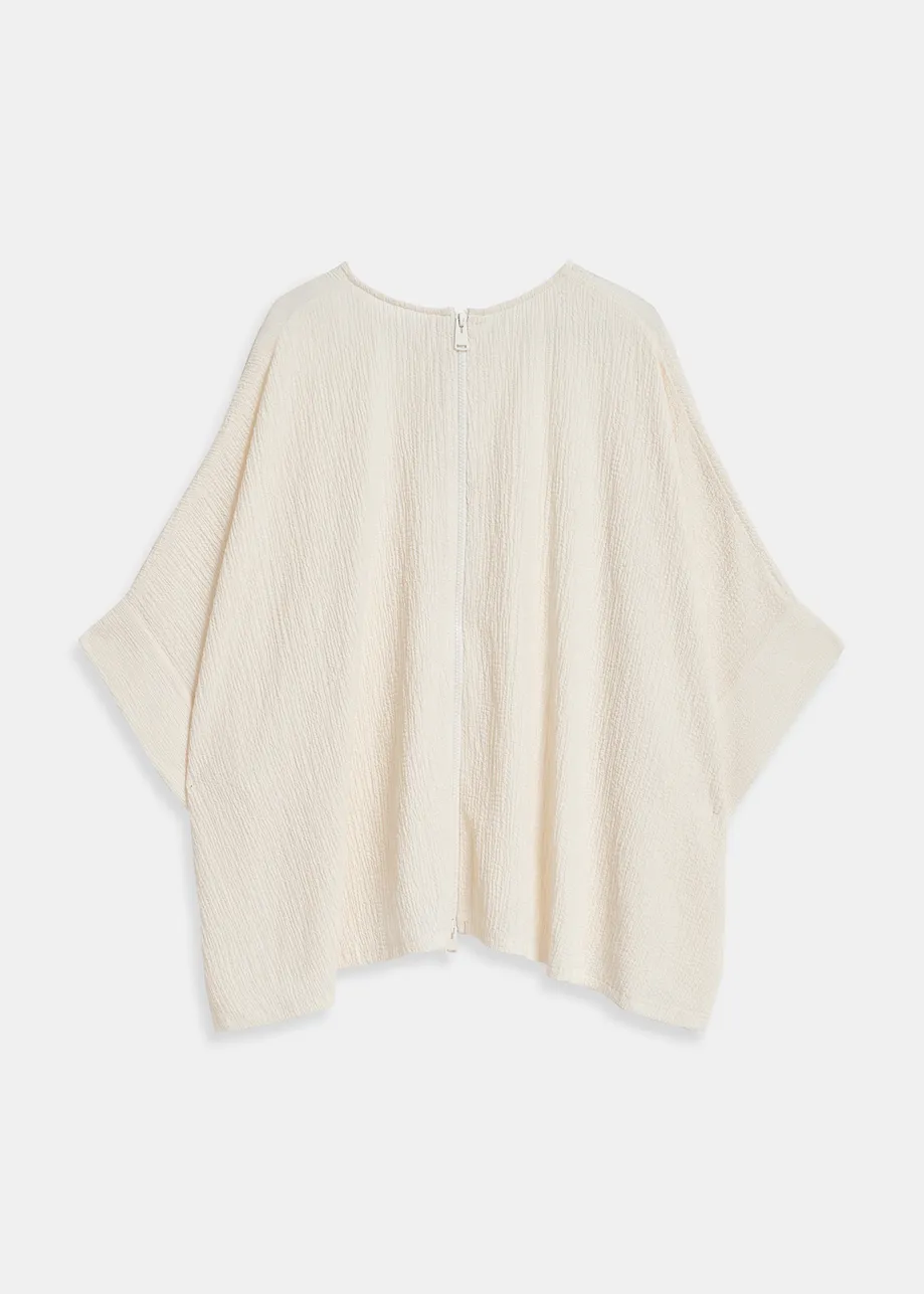 Off-white oversized seersucker top