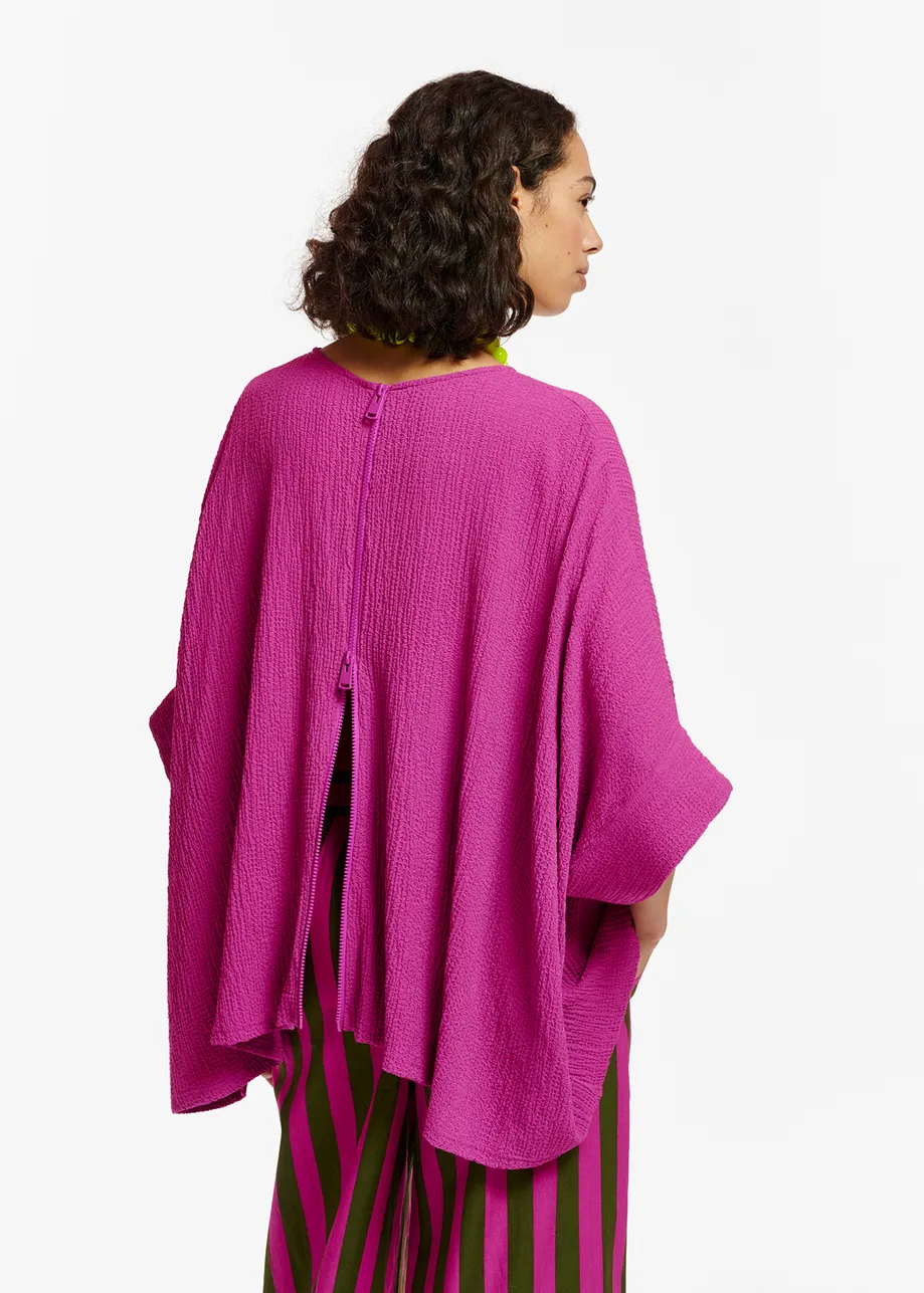 Purple oversized seersucker top
