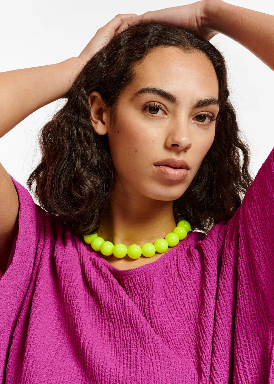 Purple oversized seersucker top