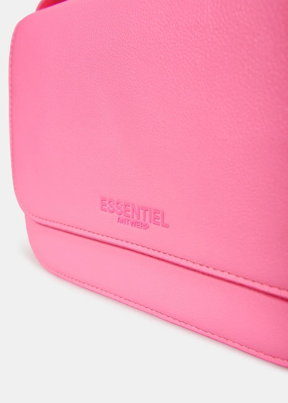 Neon pink faux leather shoulder bag