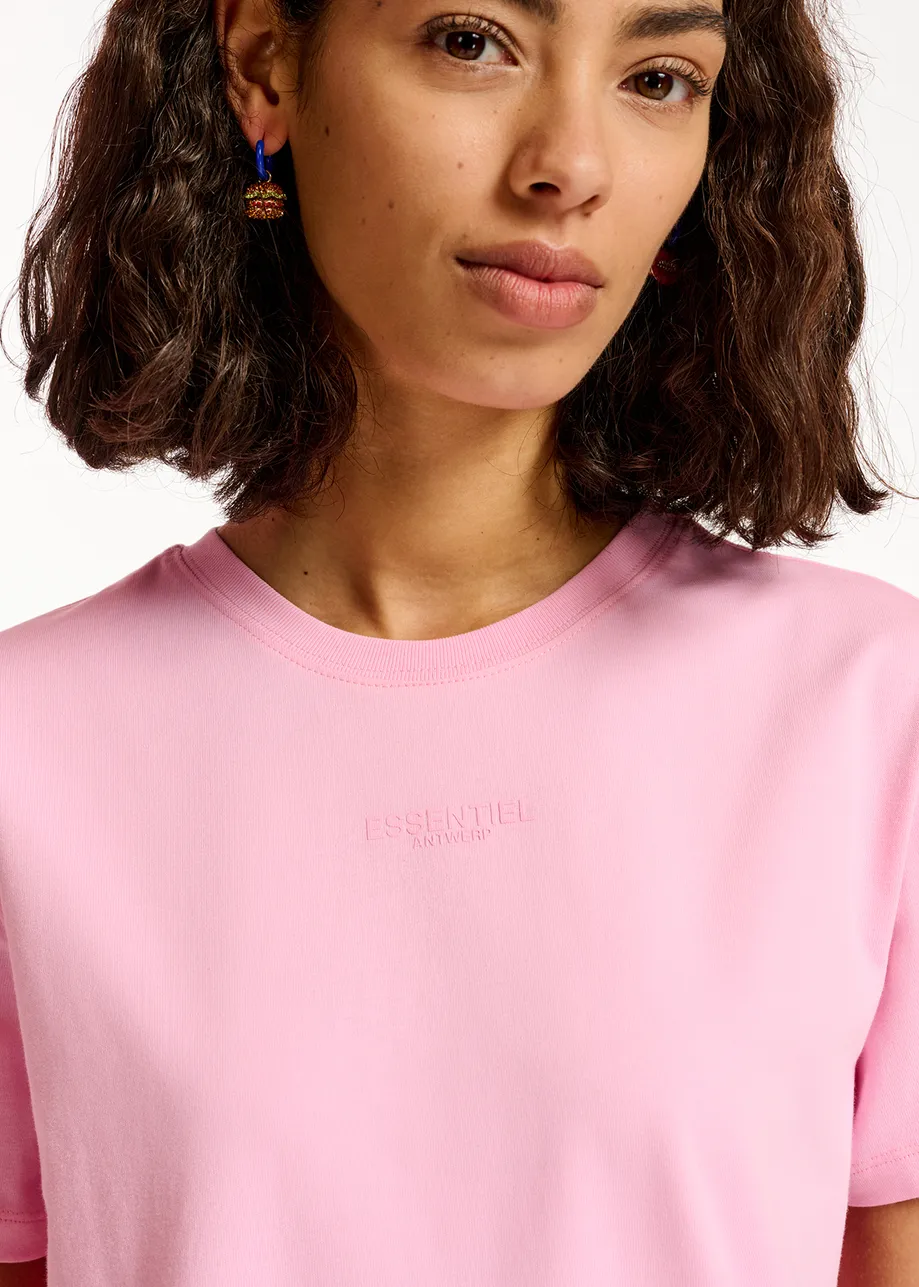 Pink oversized organic cotton T-shirt