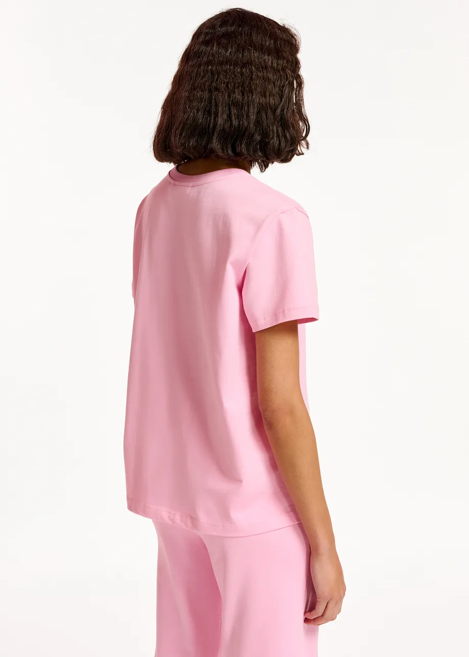 Pink oversized organic cotton T-shirt