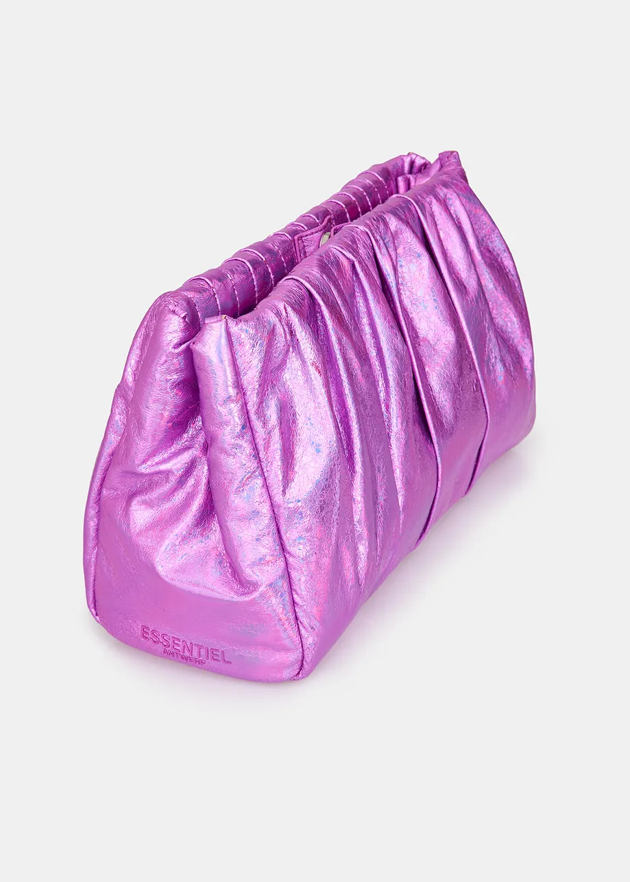 Middelgrote pouch in metallic paars