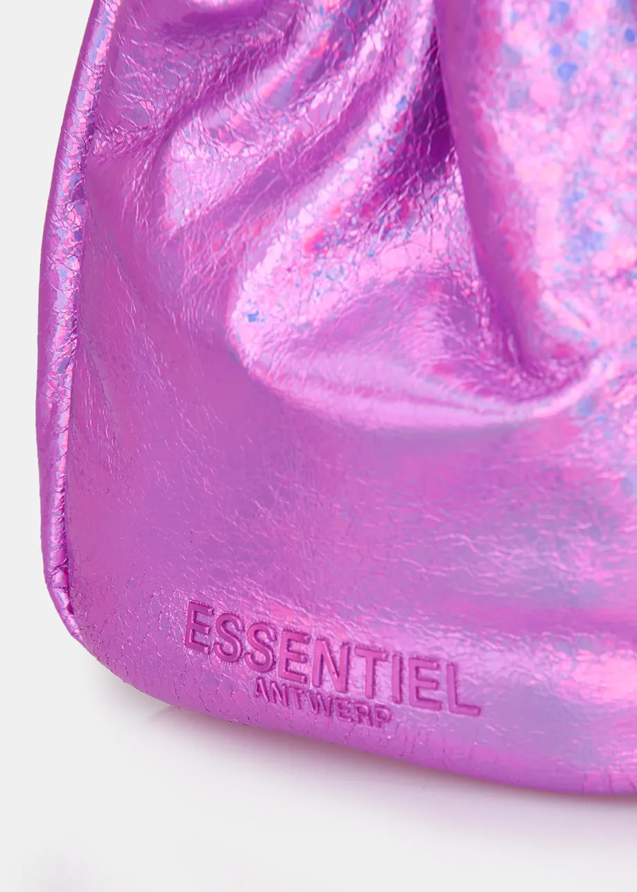Middelgrote pouch in metallic paars