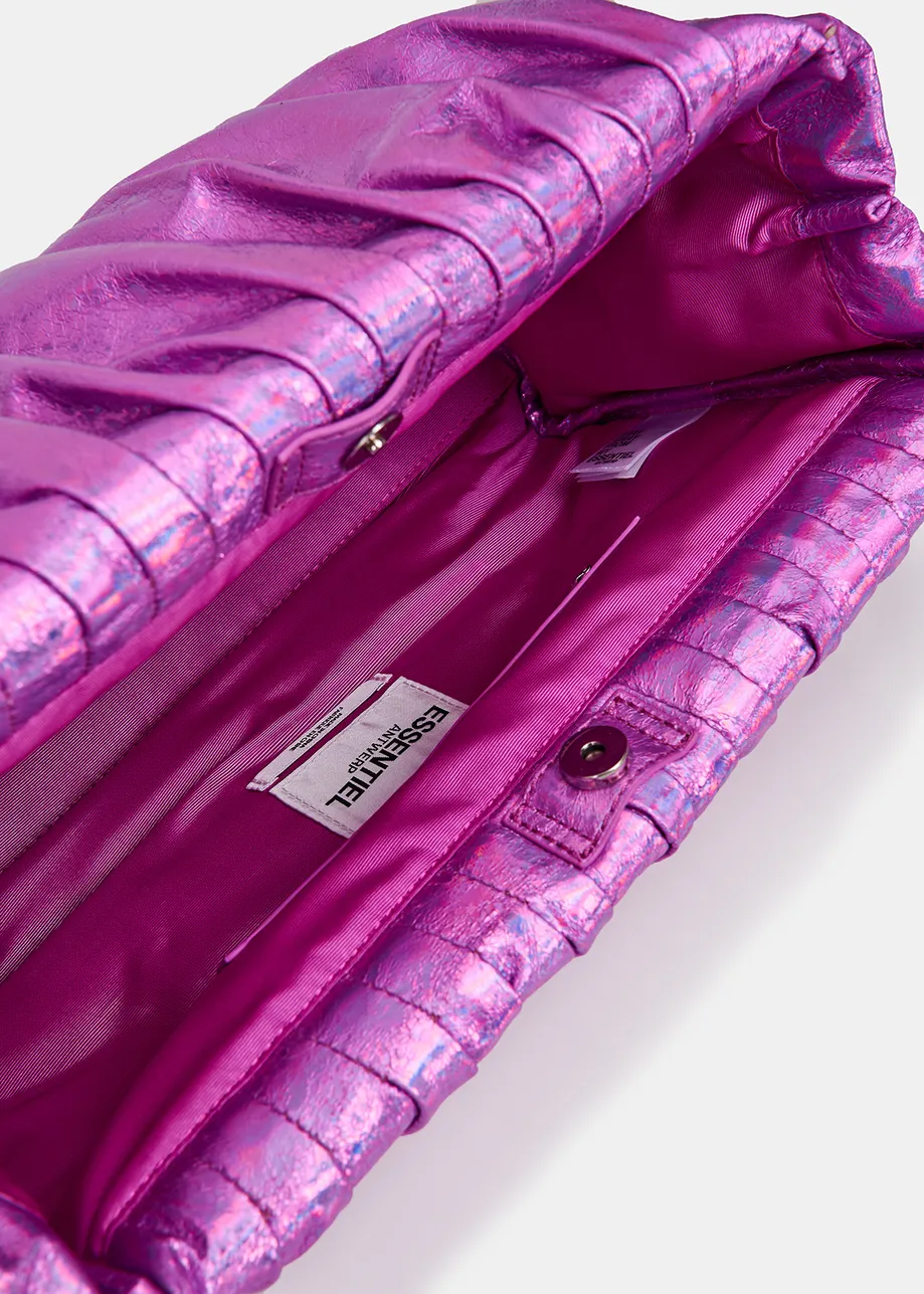 Middelgrote pouch in metallic paars