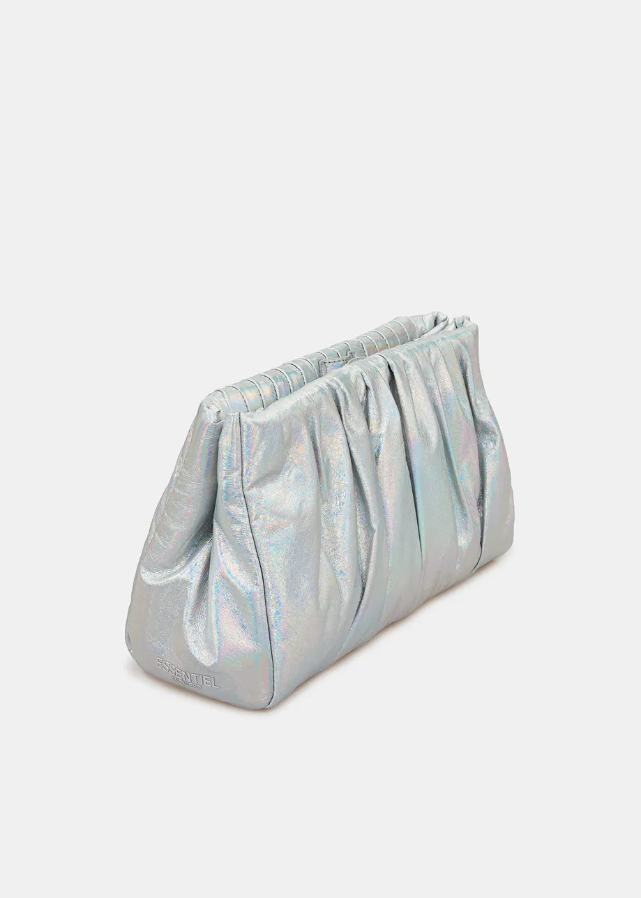 Middelgrote pouch in metallic zilver