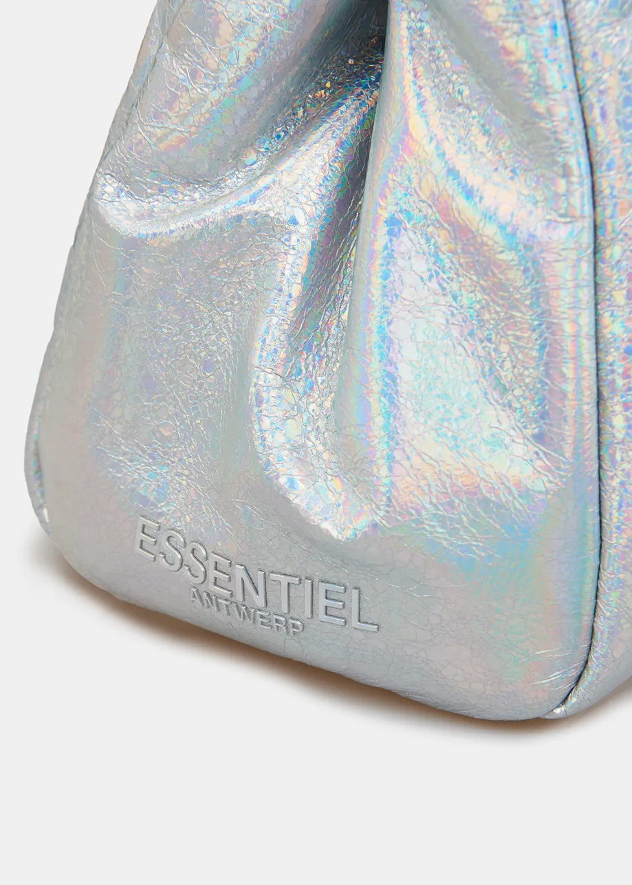 Middelgrote pouch in metallic zilver