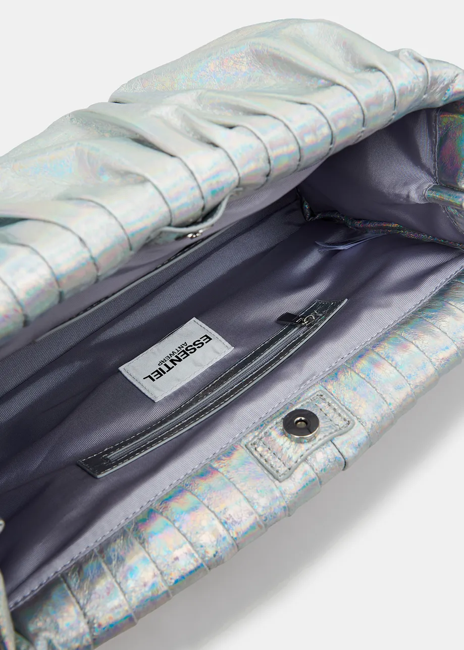 Middelgrote pouch in metallic zilver