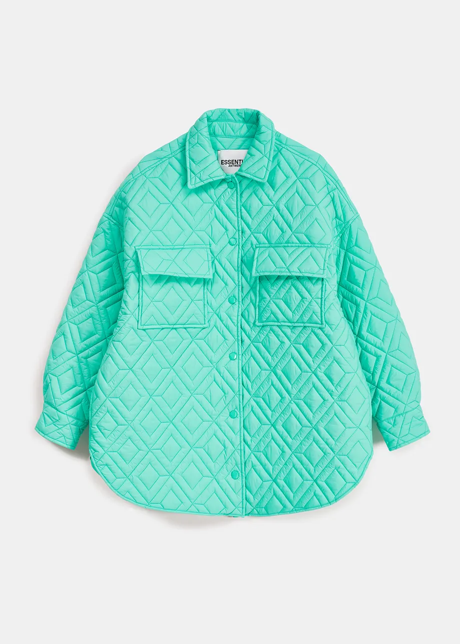 Turquoise gewatteerd vest