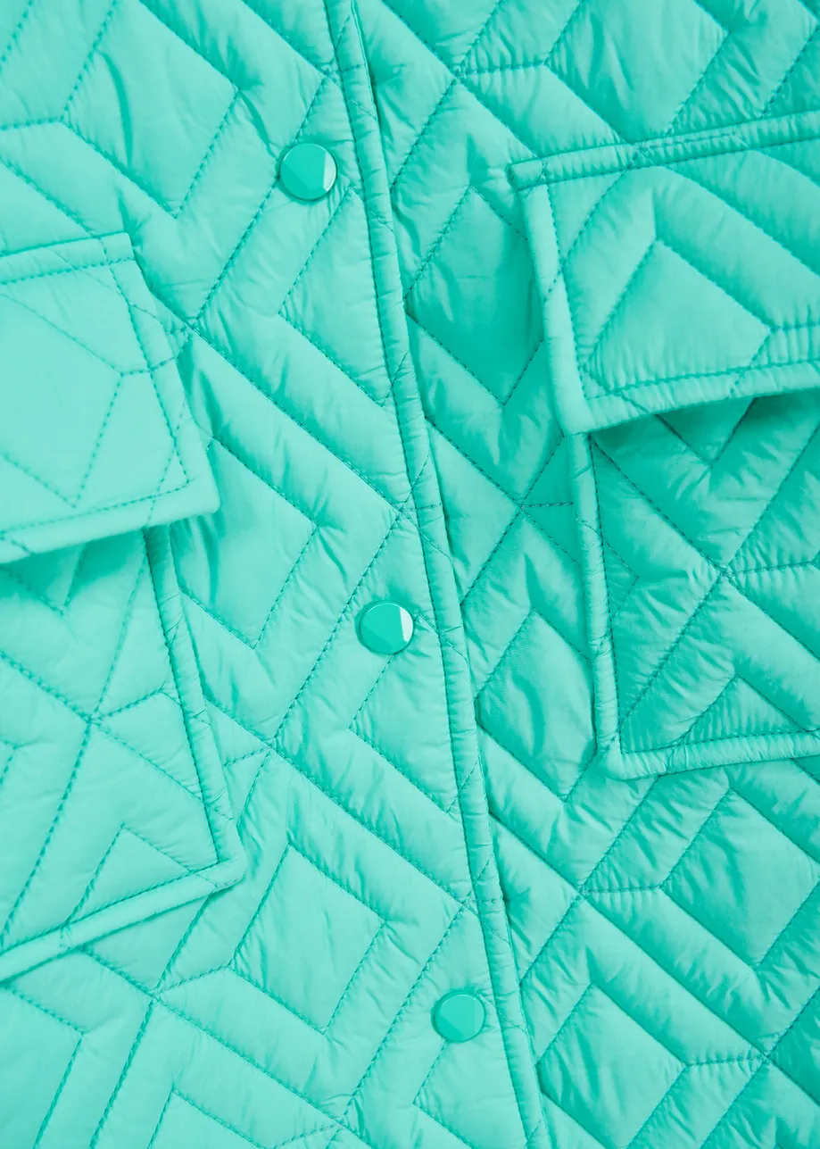 Turquoise gewatteerd vest