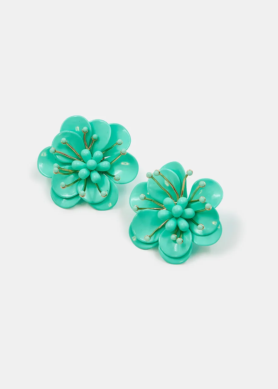 Turquoise bloemoorbellen