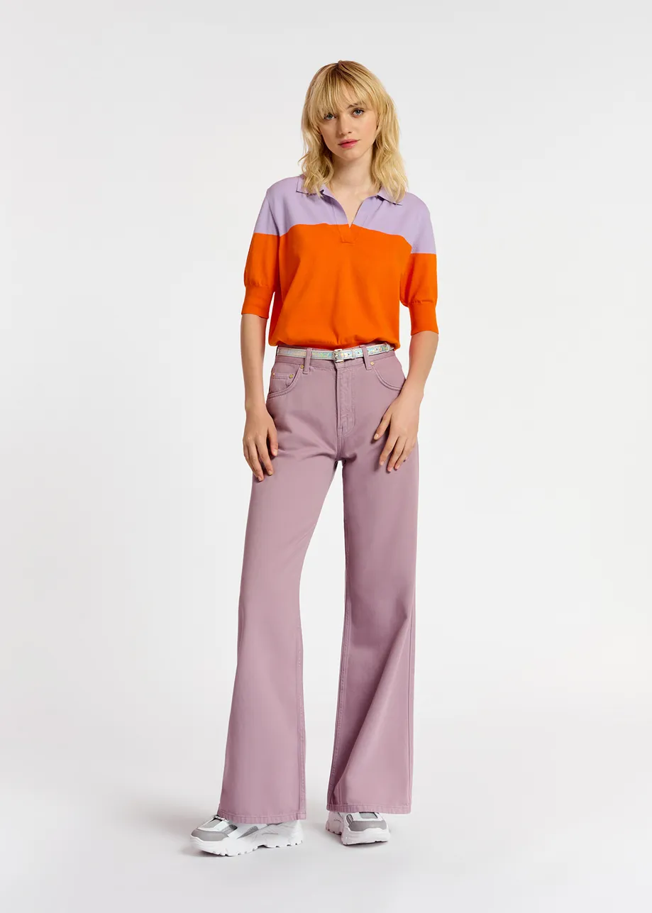 Jean lilas à jambes droites