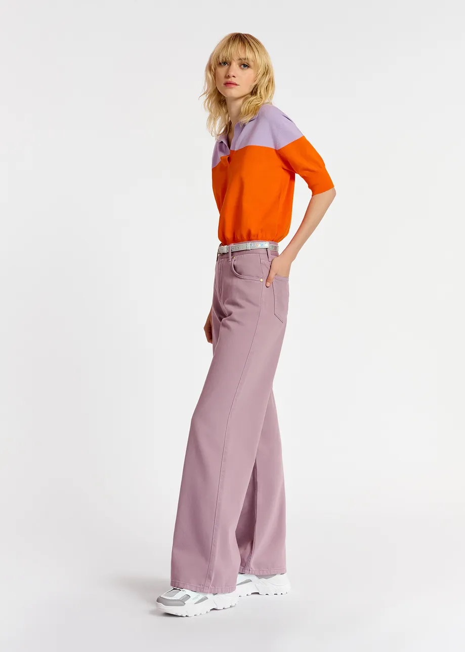 Jean lilas à jambes droites