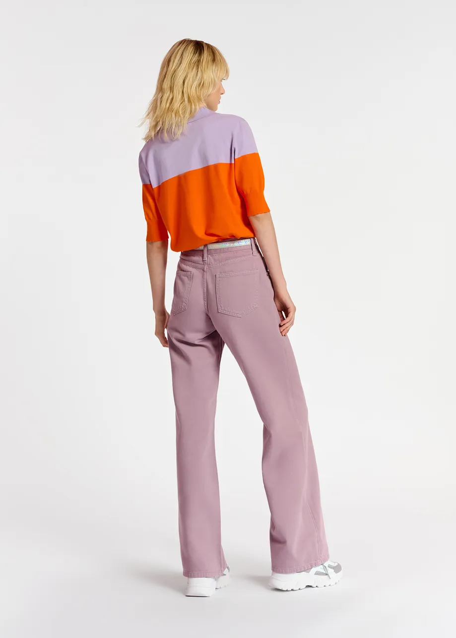 Jean lilas à jambes droites