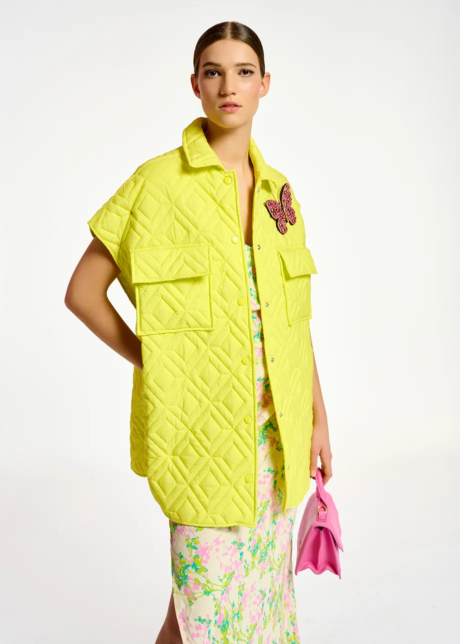 Yellow quilted vest