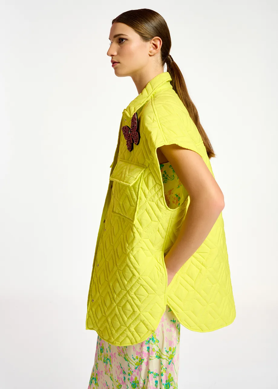 Yellow quilted vest