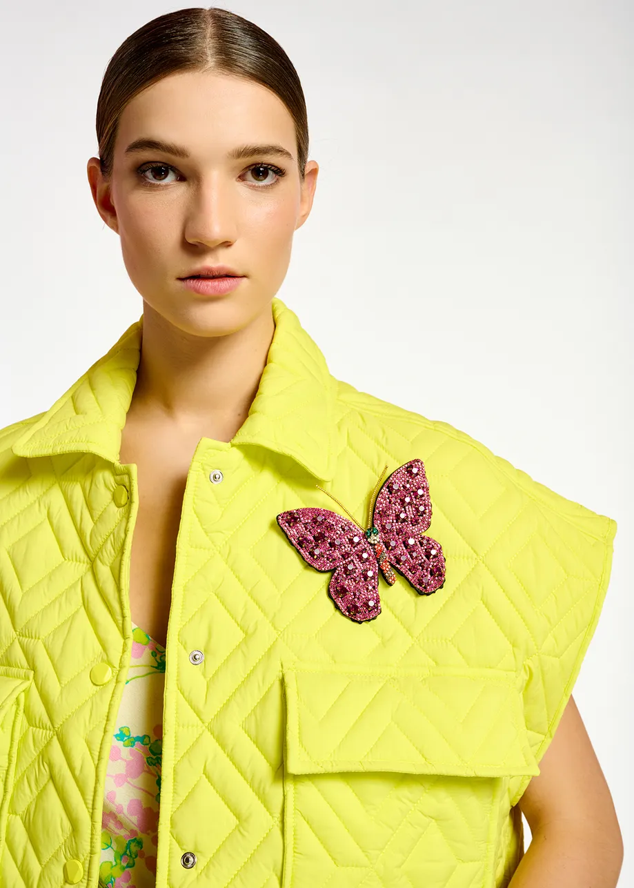 Yellow quilted vest