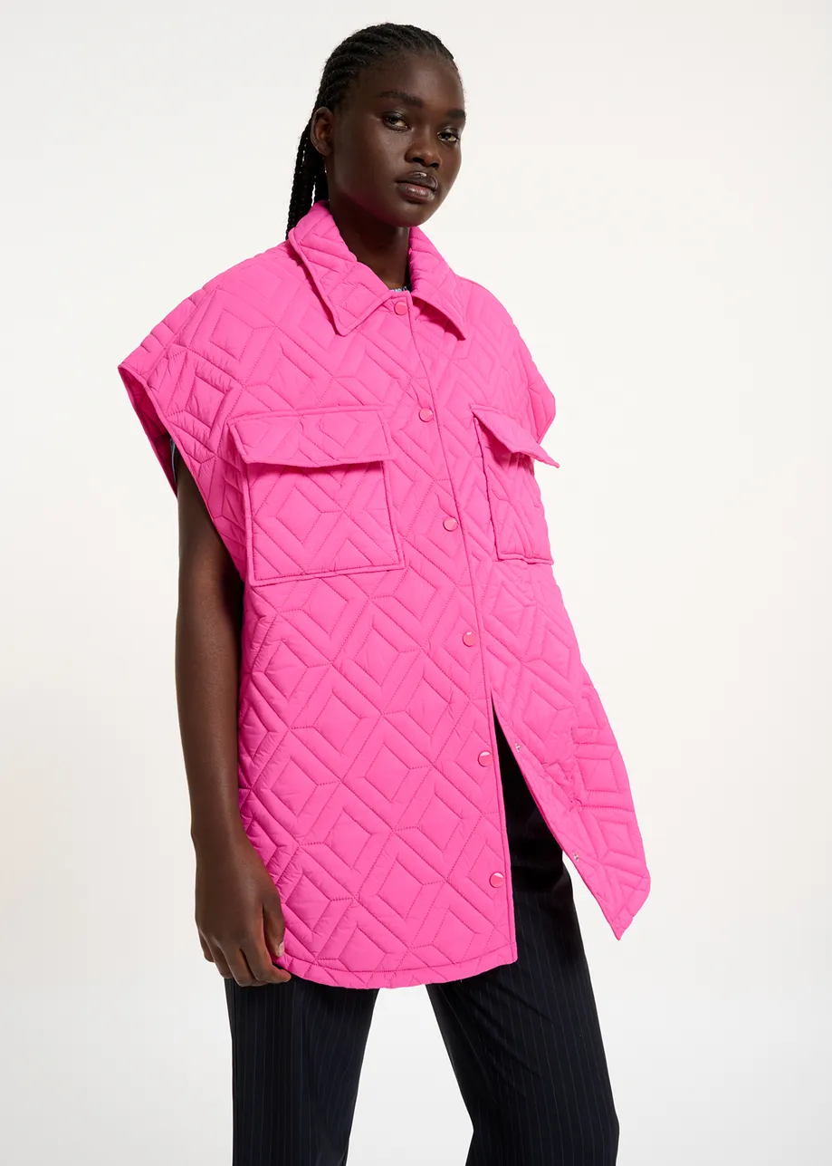 Fuchsia quilted vest