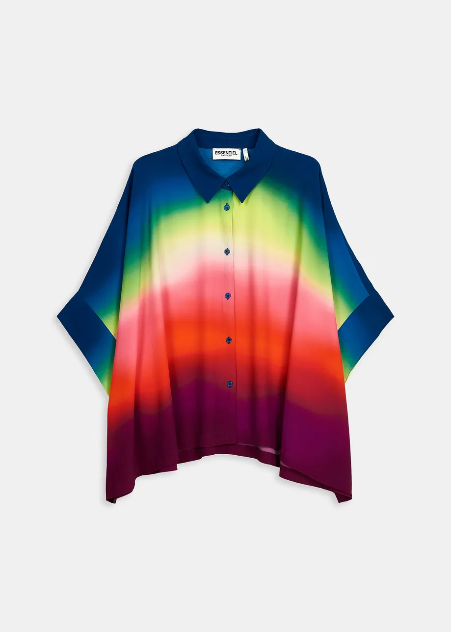 Multicolor oversized shirt with gradient effect